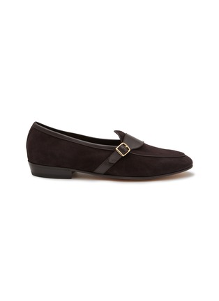 Main View - Click To Enlarge - BAUDOIN & LANGE - Sagan Classic Buckle Suede Loafers