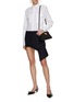 Figure View - Click To Enlarge - PRADA - Asymmetric Draped Satin Mini Skirt