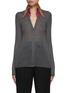 Main View - Click To Enlarge - PRADA - Contrast Insert Collar Sheer Knit Cardigan