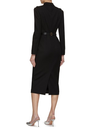 Back View - Click To Enlarge - PRADA - Belted Stretch Natté Dress