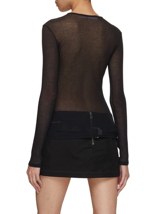 Back View - Click To Enlarge - DION LEE - Crocskin Plastisol Long Sleeve Top