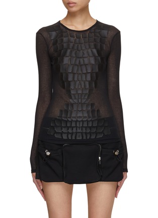 DION LEE | Crocskin Plastisol Long Sleeve Top