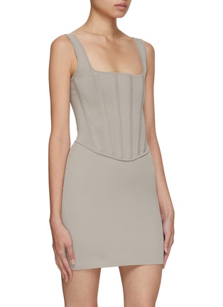 Detail View - Click To Enlarge - DION LEE - Pointelle Corset Mini Dress