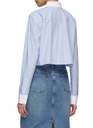 Back View - Click To Enlarge - GOOD AMERICAN - Cropped Button Down Shirt