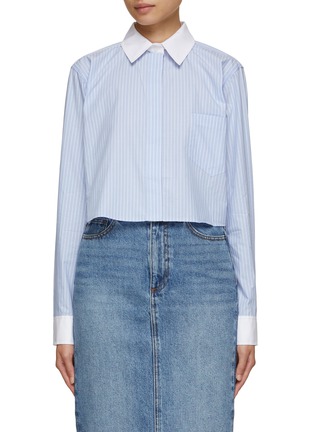 Main View - Click To Enlarge - GOOD AMERICAN - Cropped Button Down Shirt