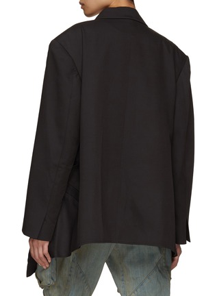 Back View - Click To Enlarge - BONBOM - Pleated Lantern Side Oversized Blazer