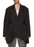 Main View - Click To Enlarge - BONBOM - Pleated Lantern Side Oversized Blazer