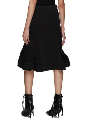 Back View - Click To Enlarge - BONBOM - Pleated Hem Denim Midi Skirt