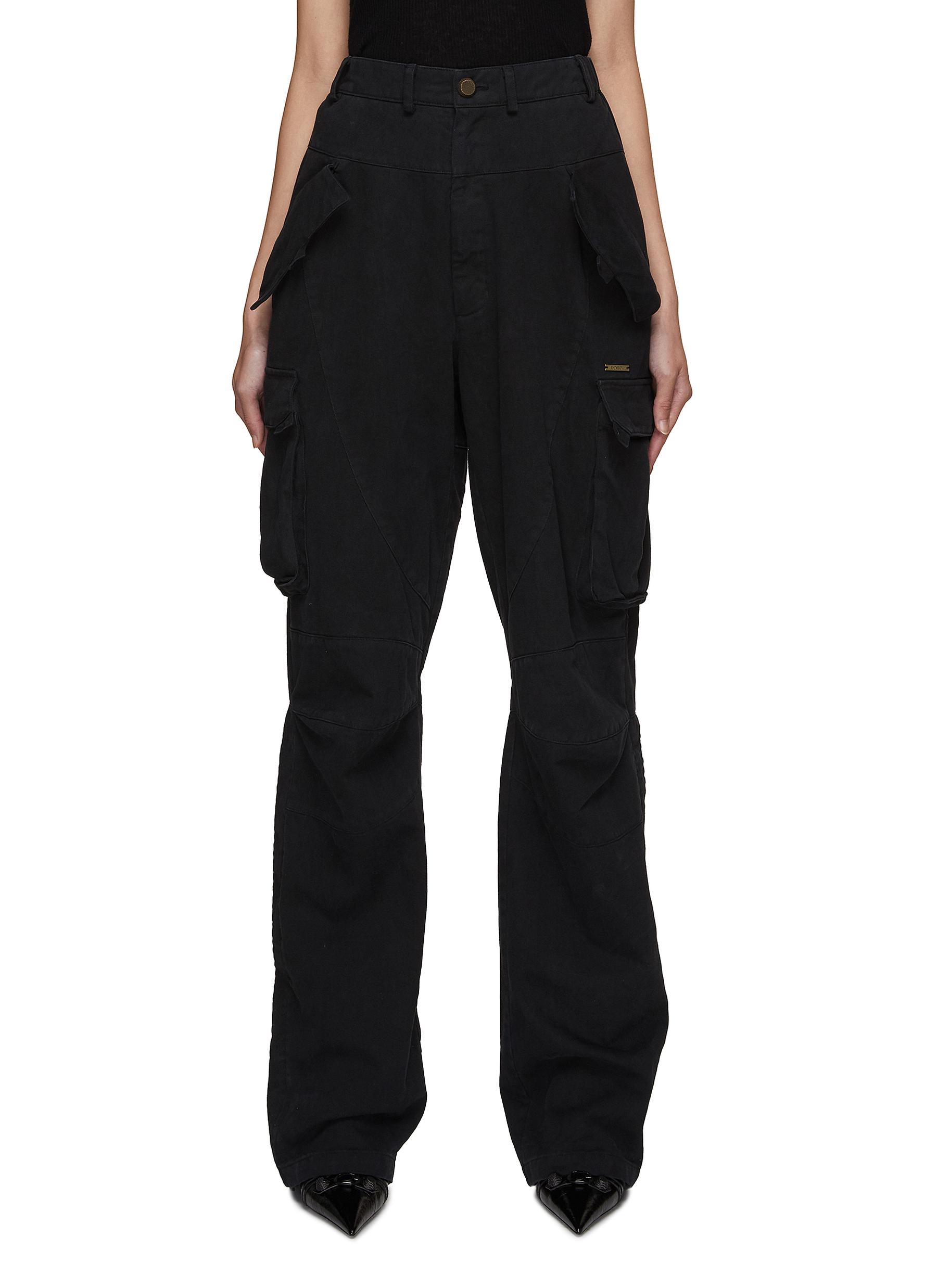 Denim cargo trousers - Black - Ladies