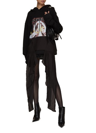 Figure View - Click To Enlarge - BONBOM - Oversized Graphic Print T-Shirt