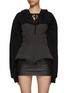 Main View - Click To Enlarge - BONBOM - Corset Lace Up Hoodie Top