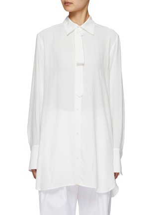 Main View - Click To Enlarge - YOHJI YAMAMOTO - Draped Collar Strap Shirt