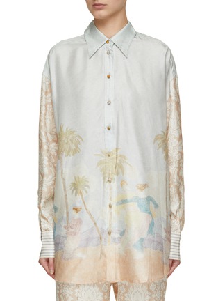 Main View - Click To Enlarge - ZIMMERMANN - Sensory Button Down Silk Shirt