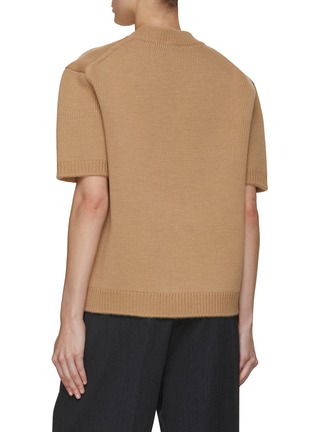 Back View - Click To Enlarge - MIU MIU - Boxy Logo Wool Sweater