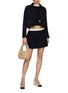 Figure View - Click To Enlarge - MIU MIU - Contrast Waistband Pleated Mini Skirt