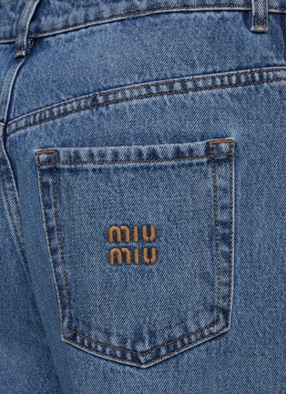  - MIU MIU - Logo Embroidered Wide Leg Jeans