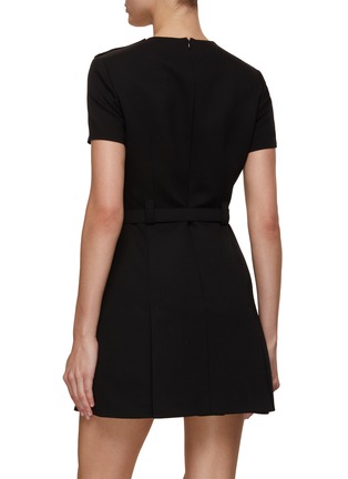 Back View - Click To Enlarge - MIU MIU - Logo Buckle Belted Mini Dress