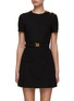 Main View - Click To Enlarge - MIU MIU - Logo Buckle Belted Mini Dress