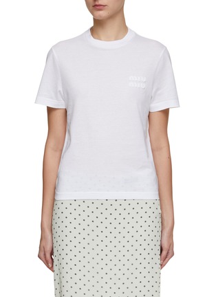Main View - Click To Enlarge - MIU MIU - Logo Appliqué T-Shirt
