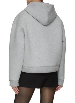 Back View - Click To Enlarge - MIU MIU - Embroiderd Logo Cotton Hoodie
