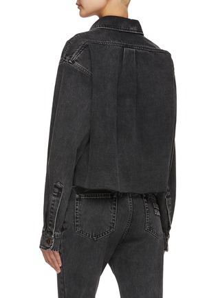 Back View - Click To Enlarge - MIU MIU - Cropped Denim Shirt