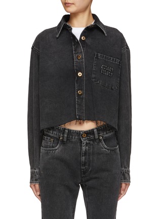 Main View - Click To Enlarge - MIU MIU - Cropped Denim Shirt