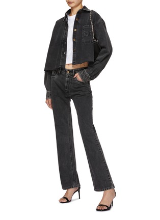 Figure View - Click To Enlarge - MIU MIU - Cropped Denim Shirt