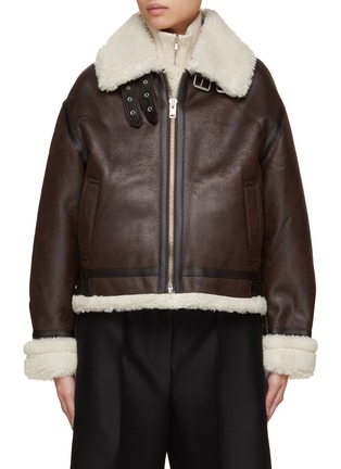 Main View - Click To Enlarge - DUNST - Unisex Faux Shearling Aviator Jacket