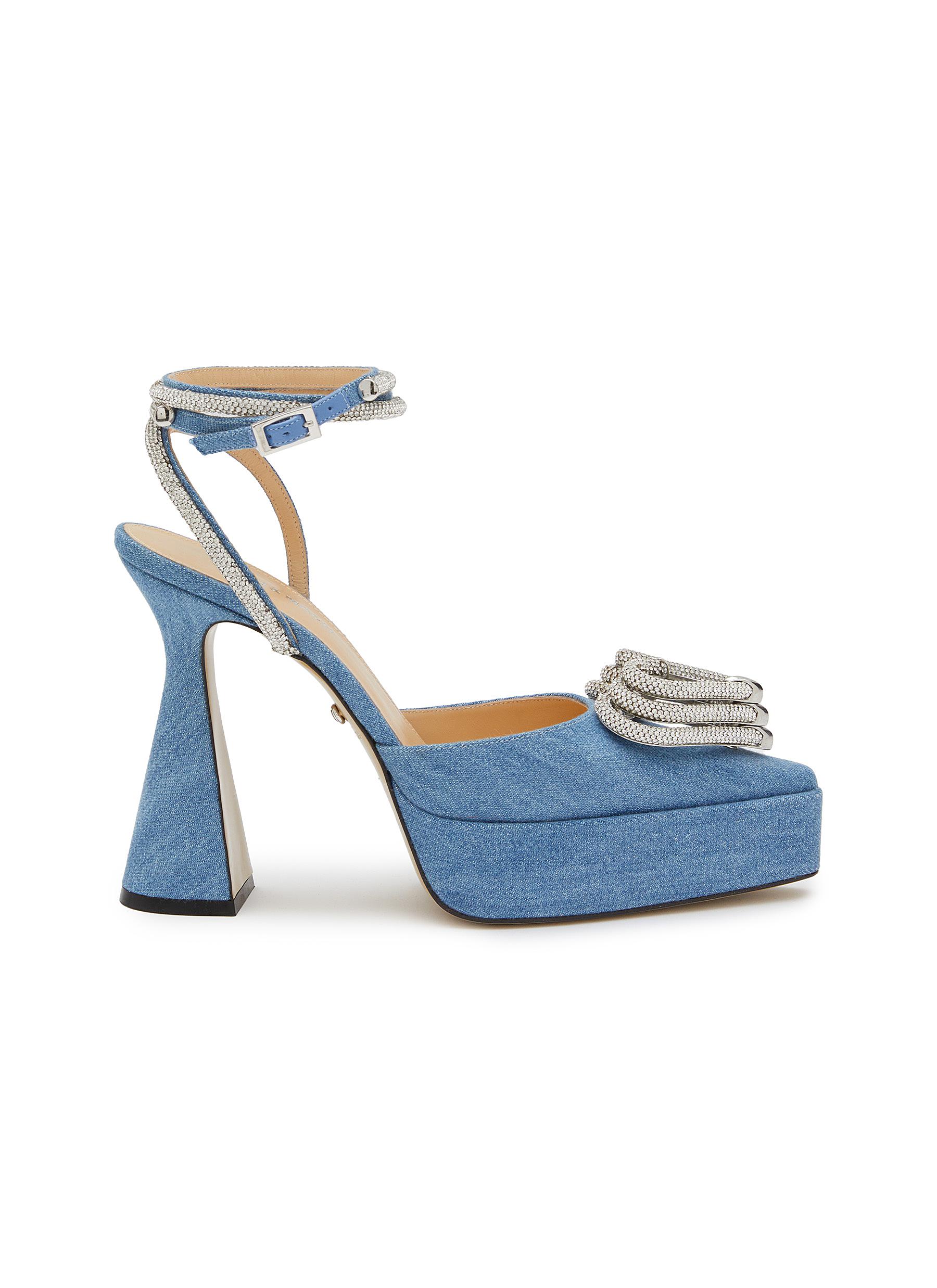 Denim top platform shoes