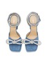 Detail View - Click To Enlarge - MACH & MACH - 140 Double Bow Denim Heeled Sandals