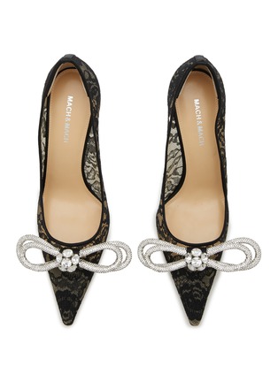 Detail View - Click To Enlarge - MACH & MACH - 95 Double Bow Crystal Embellished Pumps