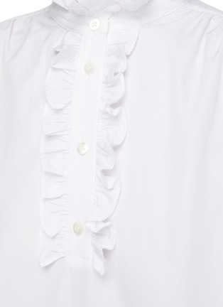  - MING MA - Ruffle High Neck Mini Shirt Dress