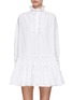 Main View - Click To Enlarge - MING MA - Ruffle High Neck Mini Shirt Dress