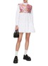 Figure View - Click To Enlarge - MING MA - Ruffle High Neck Mini Shirt Dress