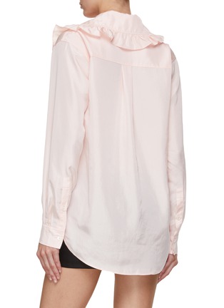 Back View - Click To Enlarge - MING MA - Asymmetrical Collar Satin Shirt