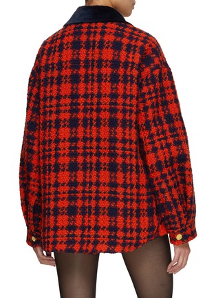 Back View - Click To Enlarge - MING MA - Oversized Checked Wool Jacket