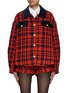 Main View - Click To Enlarge - MING MA - Oversized Checked Wool Jacket