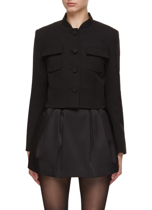 Main View - Click To Enlarge - MING MA - Stand Collar Crop Jacket