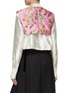 Back View - Click To Enlarge - MING MA - Jacquard Satin Crop Shirt & Floral Vest