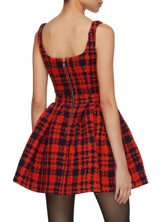 Back View - Click To Enlarge - MING MA - Checked Tweed Mini Dress