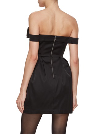 Back View - Click To Enlarge - MING MA - Off Shoulder Bow Mini Dress