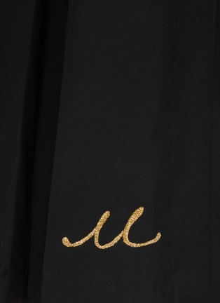  - MING MA - Box Pleated Embroidered Midi Skirt