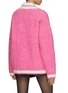 Back View - Click To Enlarge - MING MA - Oversized Striped Trim Cardigan
