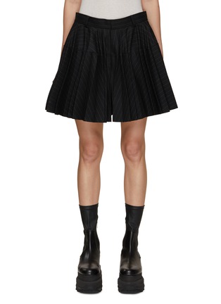 Main View - Click To Enlarge - SACAI - Pinstripe Pleated Mini Skirt With Integrated Shorts