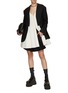 Figure View - Click To Enlarge - SACAI - Pinstripe Pleated Mini Skirt With Integrated Shorts