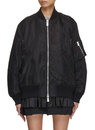 Main View - Click To Enlarge - SACAI - Tiered Pleated Bomber Jacket
