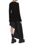 Back View - Click To Enlarge - SACAI - Chunky Knit Asymmetric Drape Pinstripe Dress