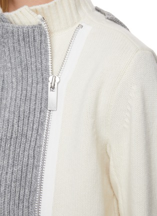  - SACAI - Multi Panel Wool Blend Cardigan