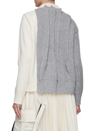 Back View - Click To Enlarge - SACAI - Multi Panel Wool Blend Cardigan