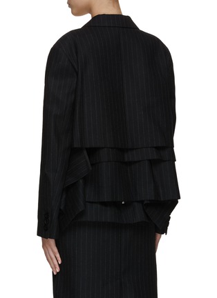 Back View - Click To Enlarge - SACAI - Deconstructed Chalk Stripe Single Breasted Blazer